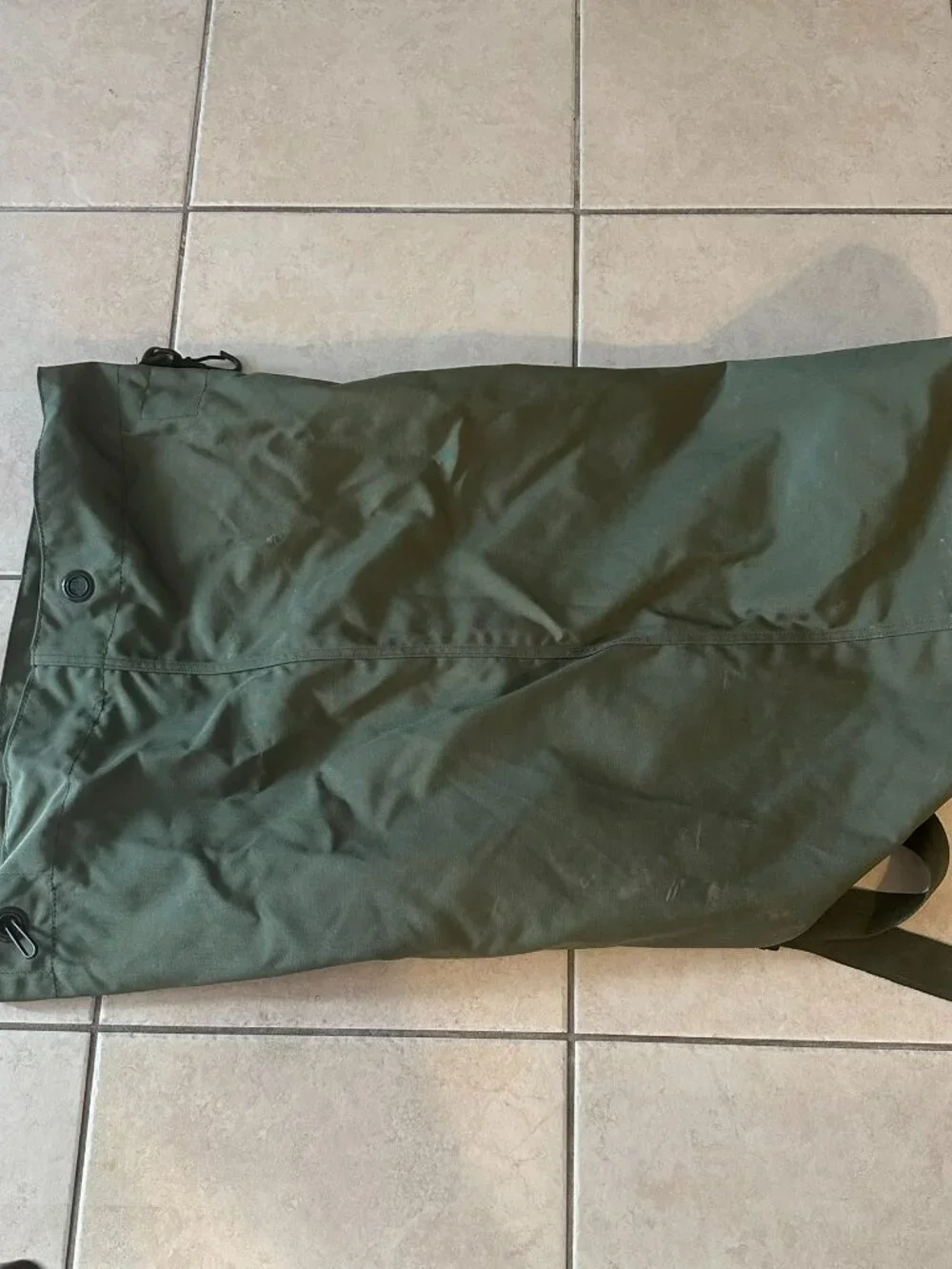 US Military Waterproof Duffel Bag Rubberized OD Green Backpack Straps‎ USGI